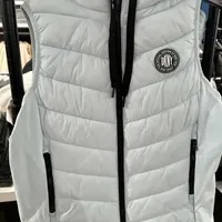 [S] DKNY SPORT VEST WOMEN'S SMALL LOGO HOODED,SKY BLUE, DP2V3111-MON (SD734)