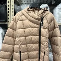 [S] DKNY ASYM ZIP PUFFER JACKET,CAMEL, DLSMPP51-CAM (SD736)