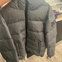 [S] DKNY LOGO HOODIE PUFFER,HEATHER GREY, DX2MN197-HGR (SD737)