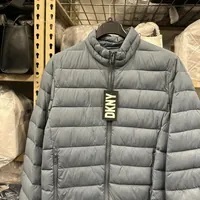 [S] DKNY STAND COLLAR QUILTED PUFFER,BLUE, DX3MN895-BLU (SD739)