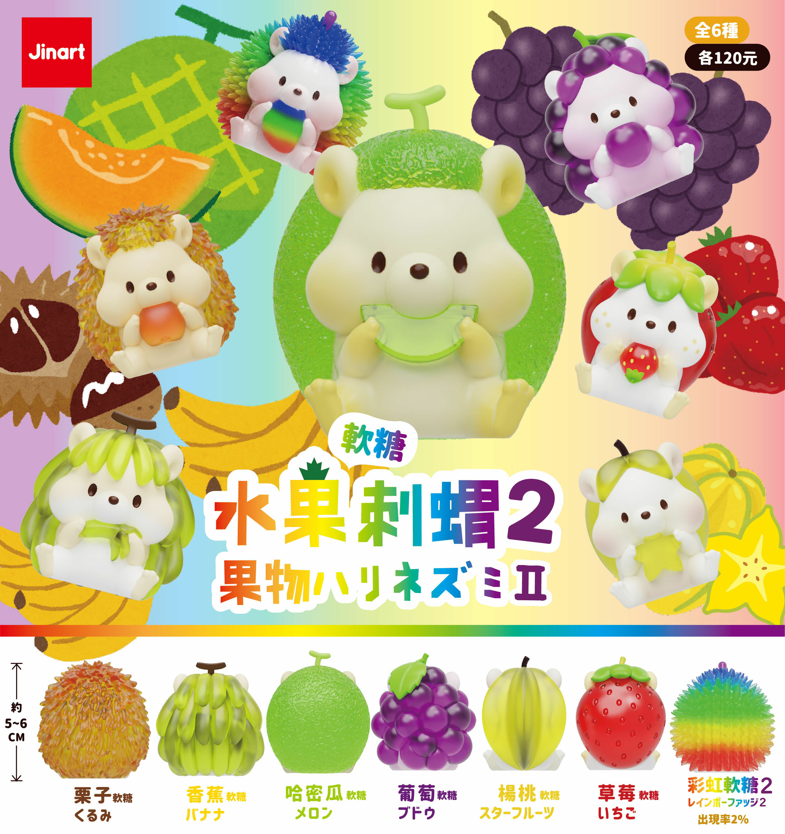 【現貨/全套販售】水果刺蝟彩透二代(全6款)