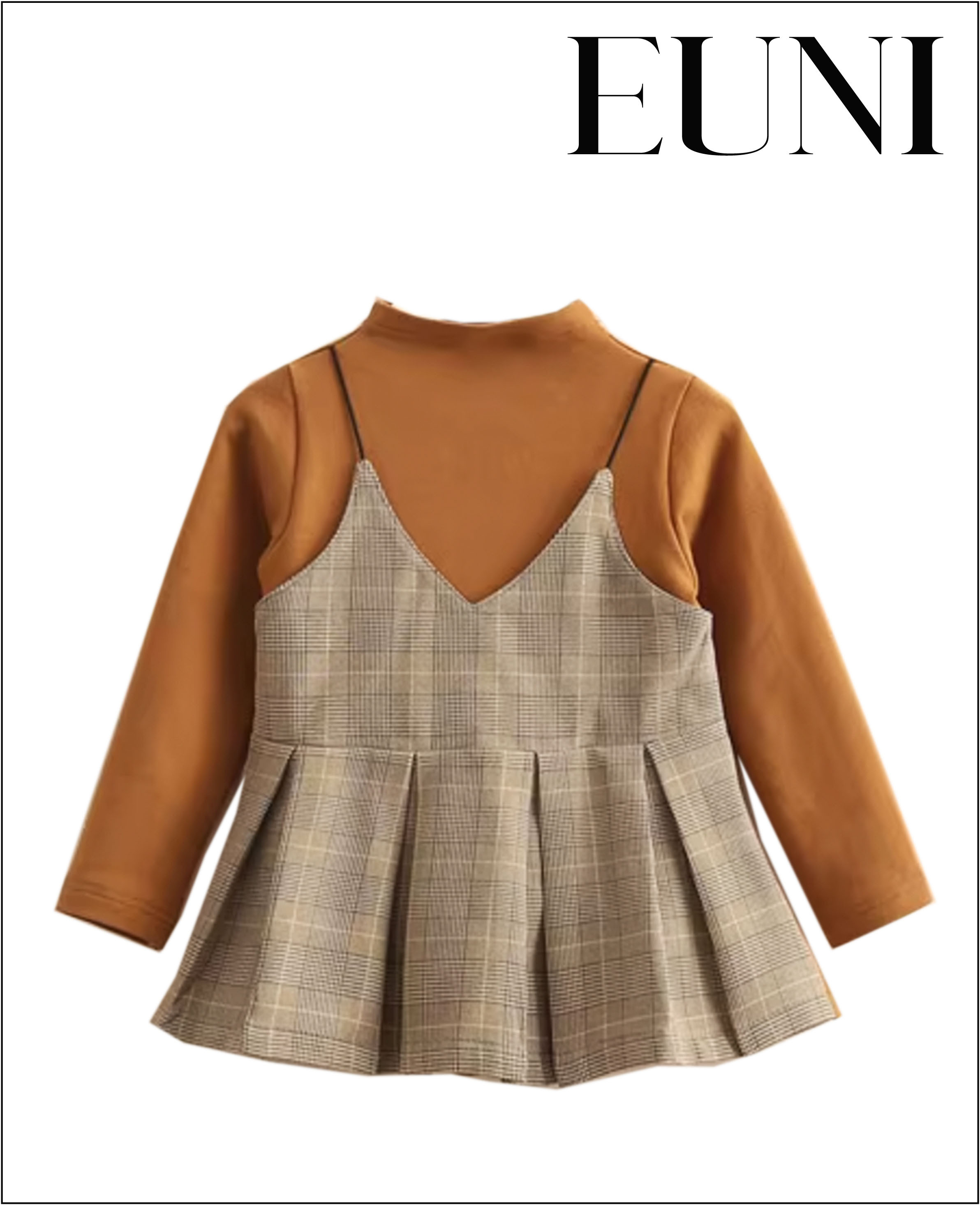 典雅陀絨蘇格蘭紋裙衫