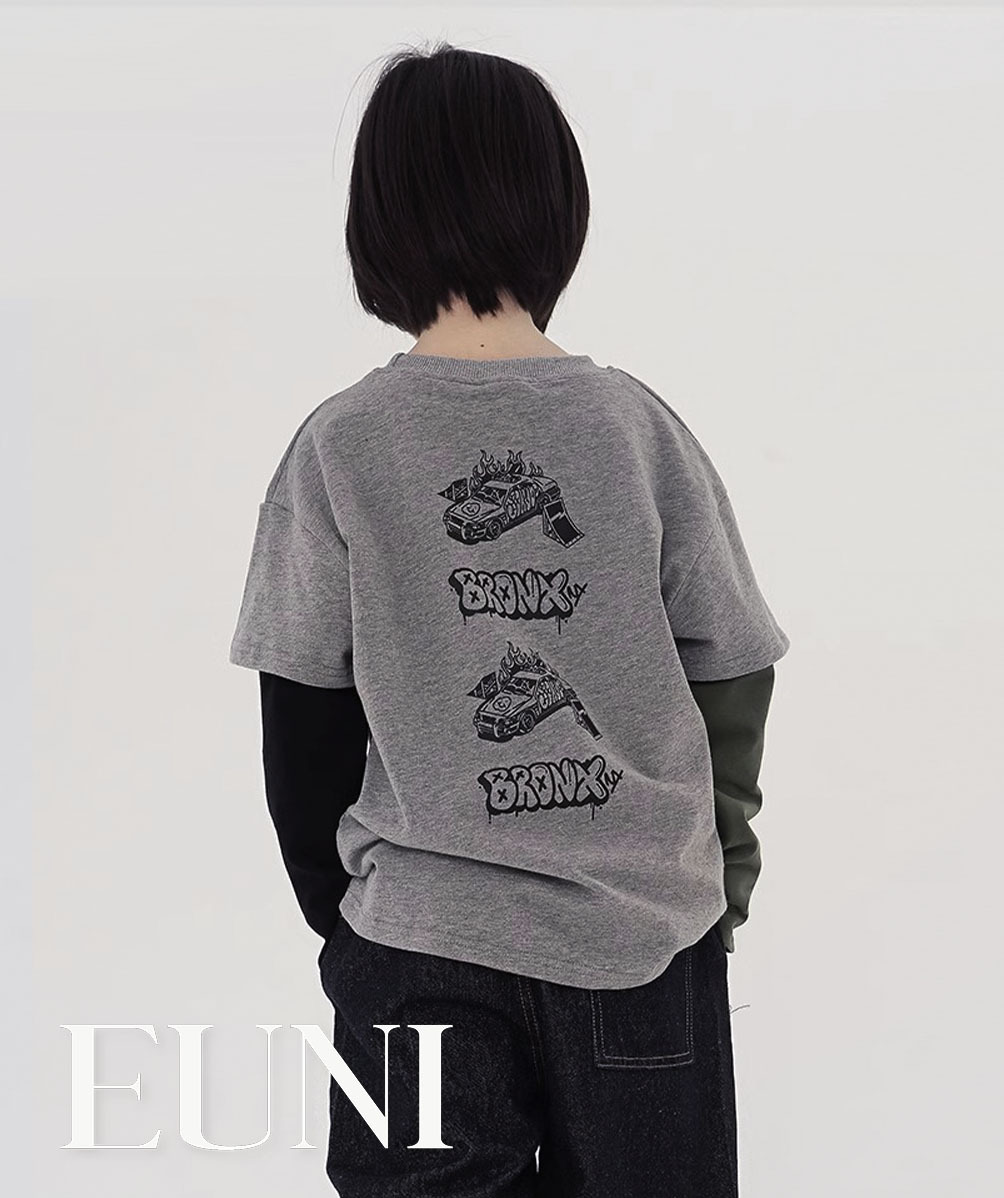 霧靄灰假兩件式潮T