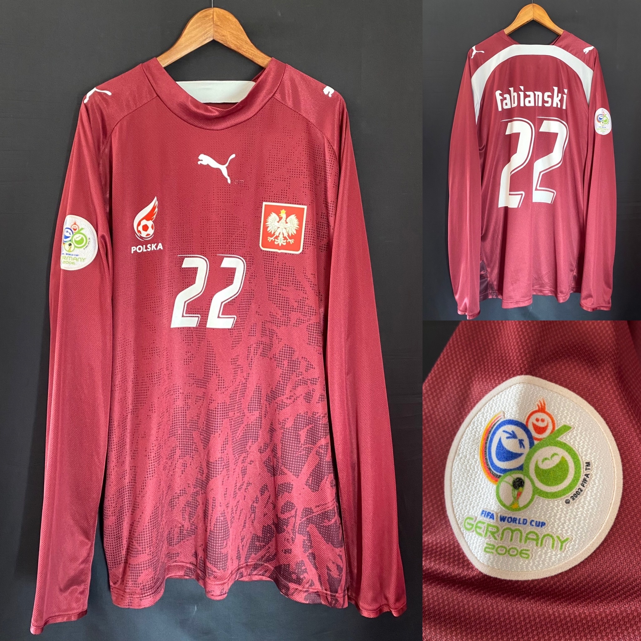 Poland 2006 FIFA World Cup Puma Goalkeeper match issue shirt #22 FABIANSKI
