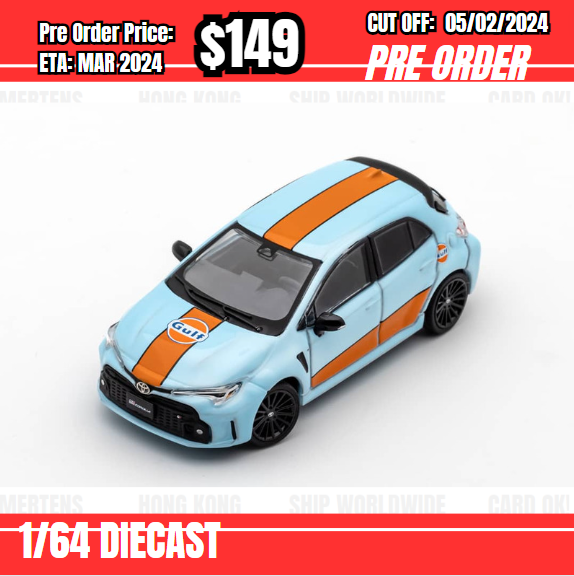 PO-$149 * GCD * 1:64 Toyota GR Corolla E210 Gulf Light Blue LHD [OD29/01]