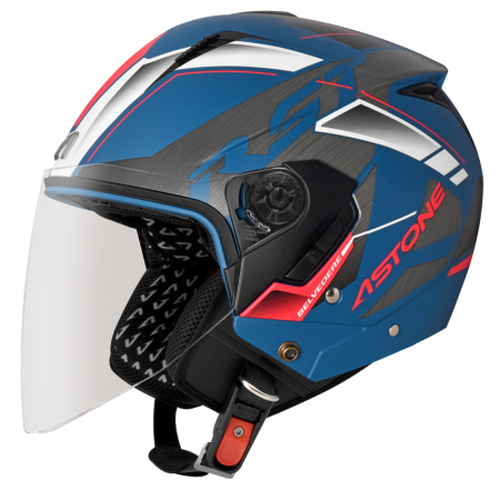 ASTONE RST AQ9 平光藍/紅｜astone helmet 彩繪 半罩式安全帽 3/4罩 輕量化 內置墨片