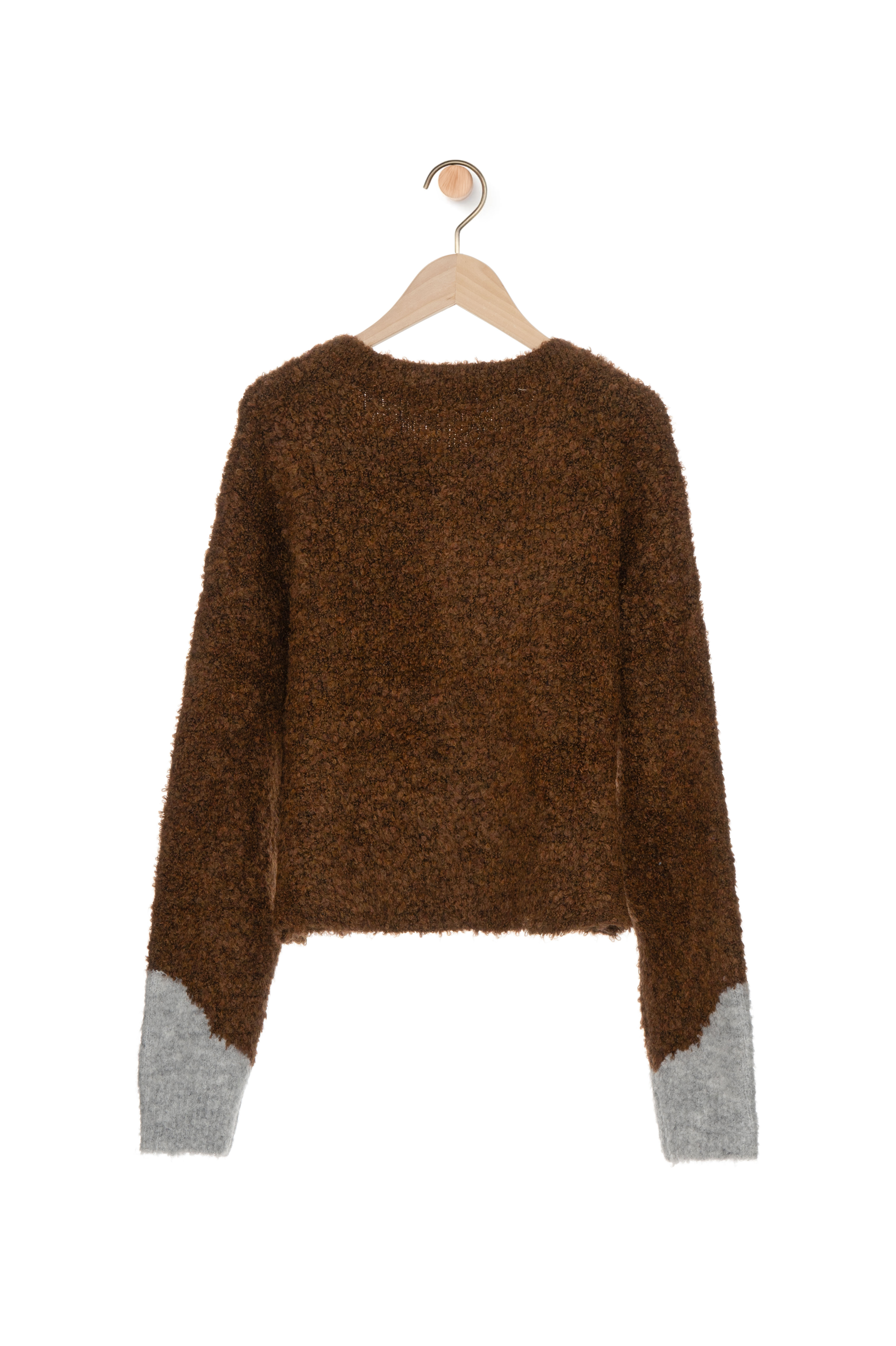 圈圈毛冷拼色間cardigan（現貨款式）