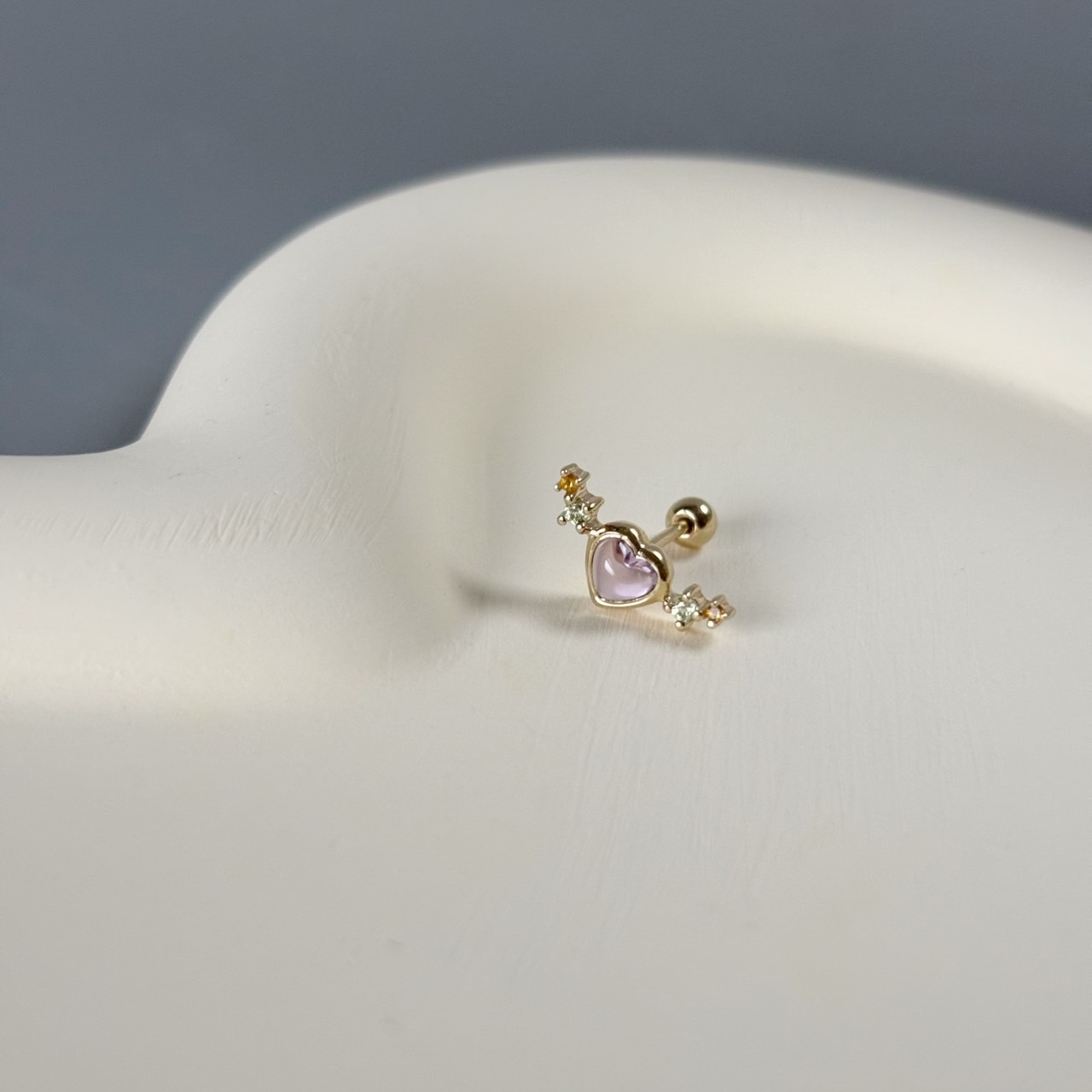 QQ heart流星紫水晶轉珠耳環