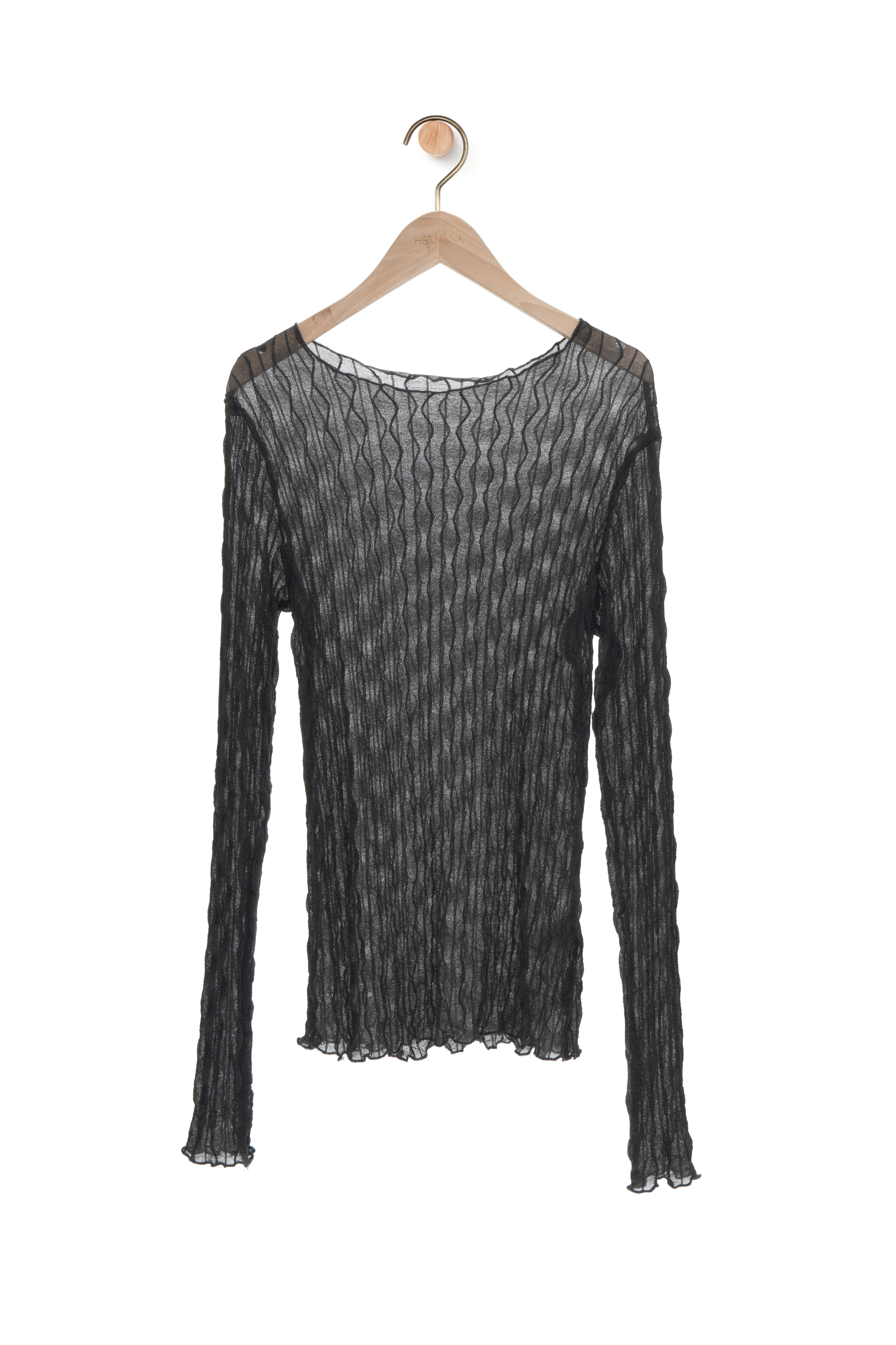 波浪紋半透網紗上衣（*現貨款式）