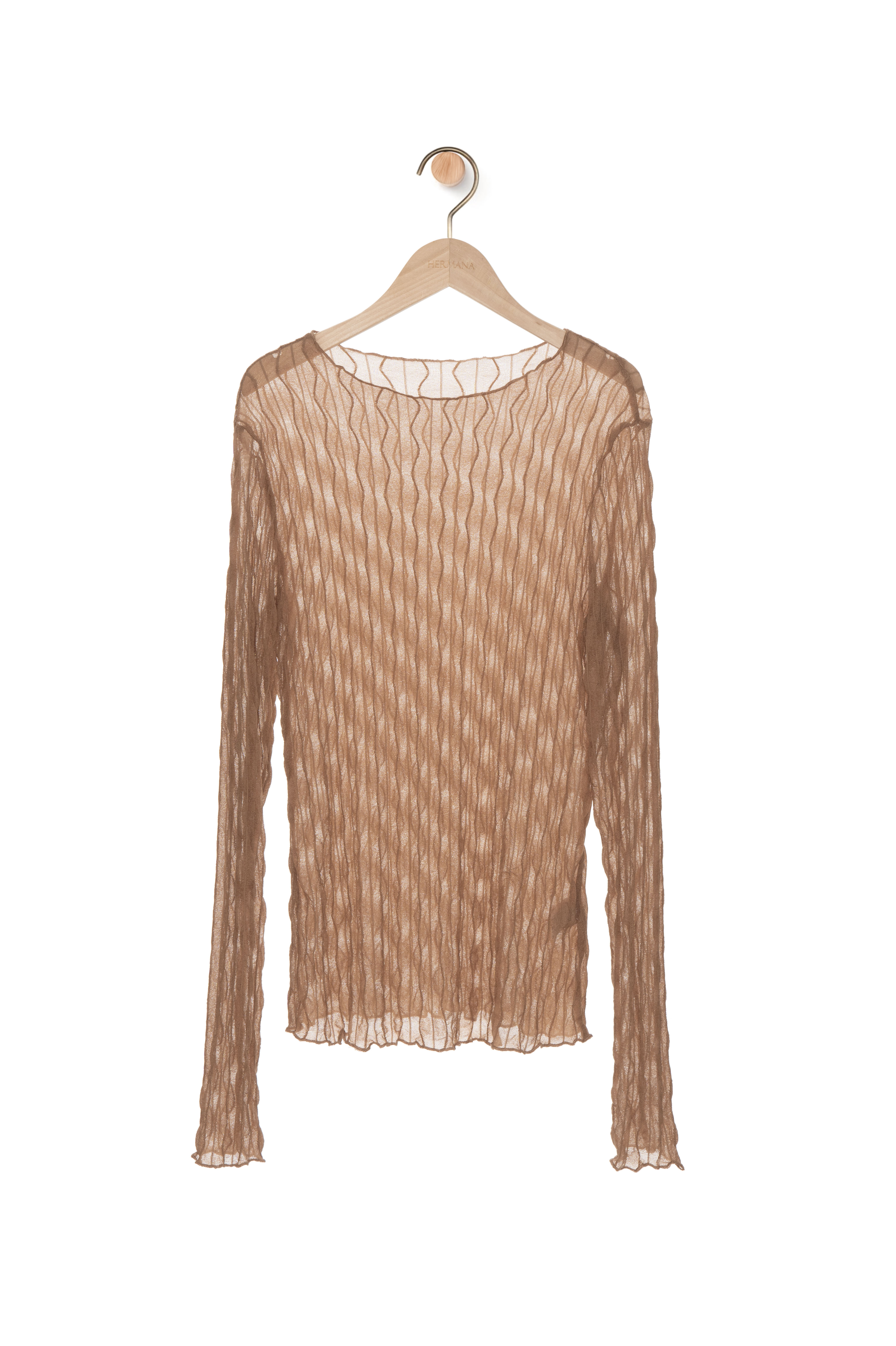 波浪紋半透網紗上衣（*現貨款式）