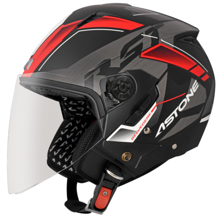 ASTONE RST AQ9 平光黑/紅｜astone helmet 彩繪 半罩式安全帽 3/4罩 輕量化 內置墨片