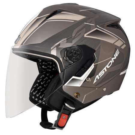 ASTONE RST AQ9 平光黑銀/卡其｜astone helmet 彩繪 半罩式安全帽 3/4罩 輕量化 內置墨片