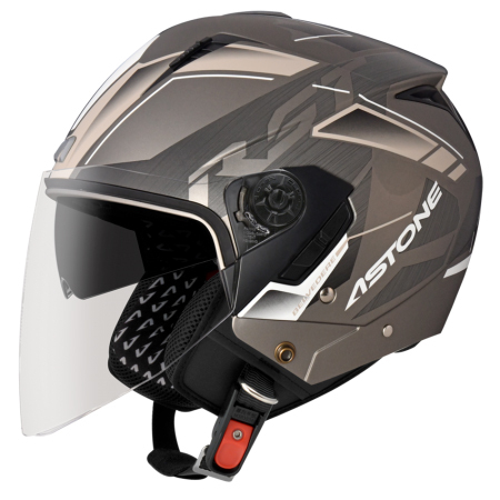 ASTONE RST AQ9 平光黑銀/卡其｜astone helmet 彩繪 半罩式安全帽 3/4罩 輕量化 內置墨片
