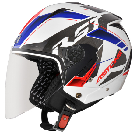 ASTONE RST AQ9 白/藍｜astone helmet 彩繪 半罩式安全帽 3/4罩 輕量化 內置墨片