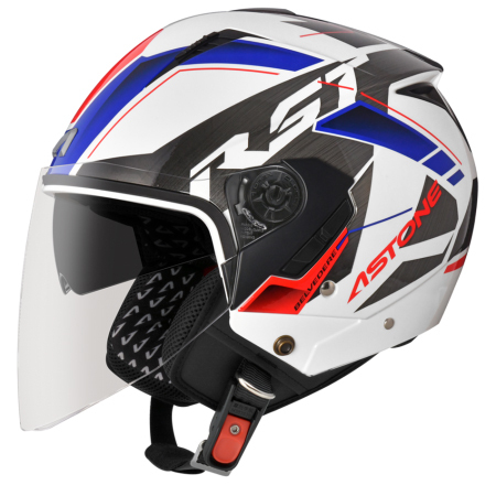 ASTONE RST AQ9 白/藍｜astone helmet 彩繪 半罩式安全帽 3/4罩 輕量化 內置墨片