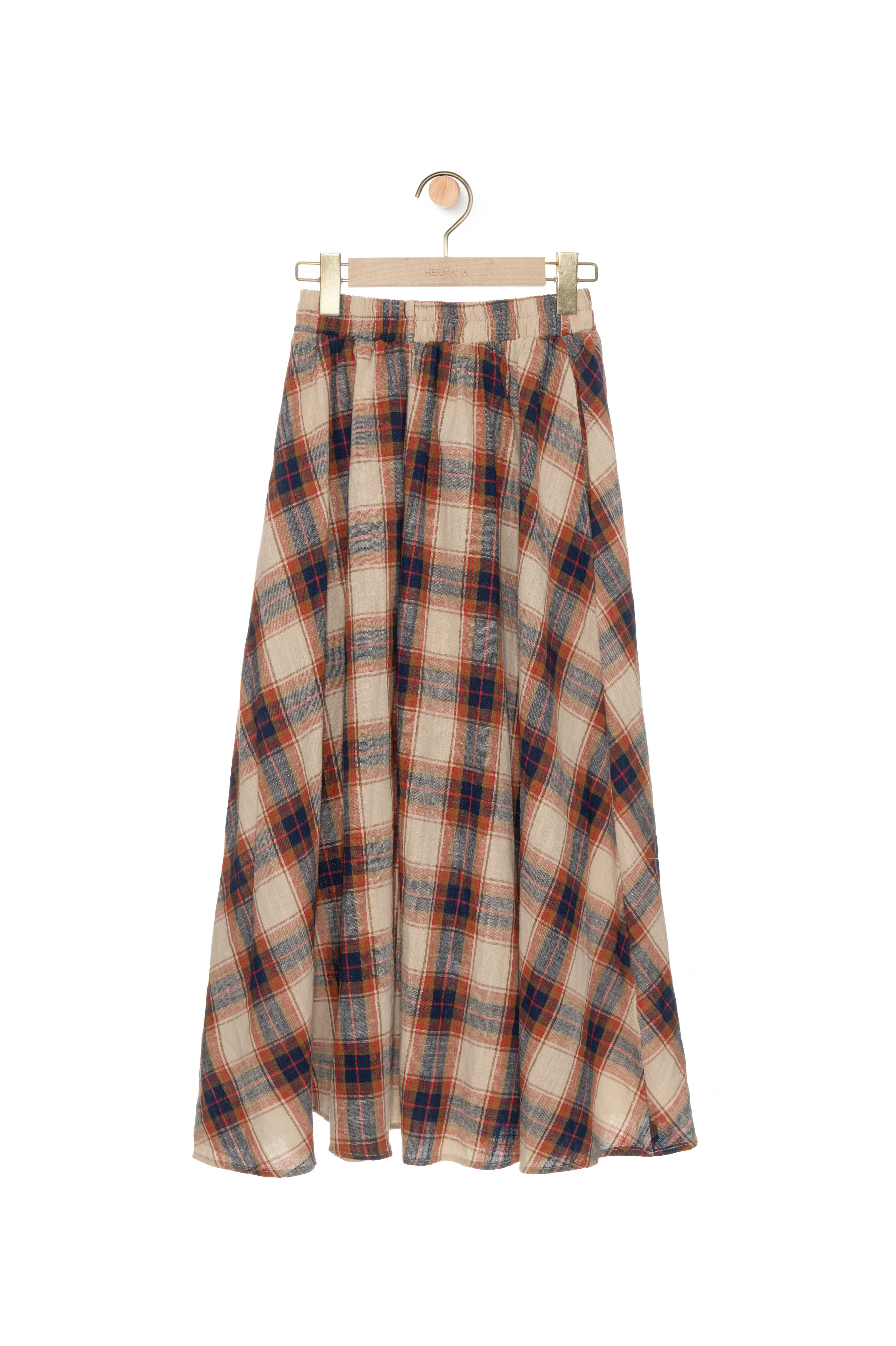 棉麻格仔傘裙（現貨款式）