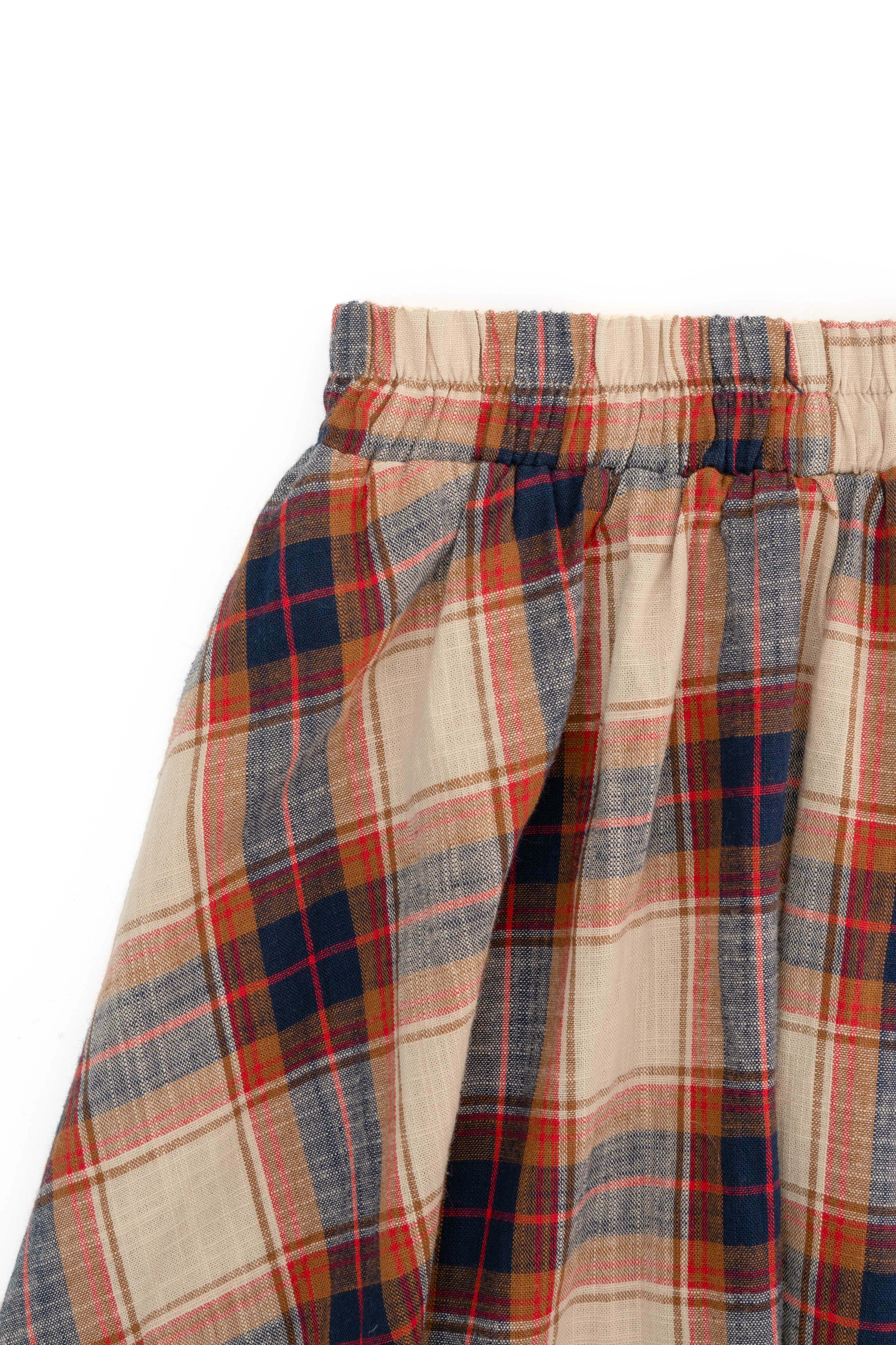 棉麻格仔傘裙（現貨款式）