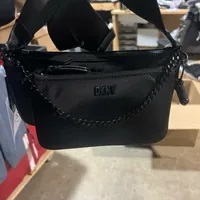 [S] DKNY R34EEB70 LAINE DOUBLE DEMI CROSSBODY,BLACK/BLACK, 755404162792 (SD752)