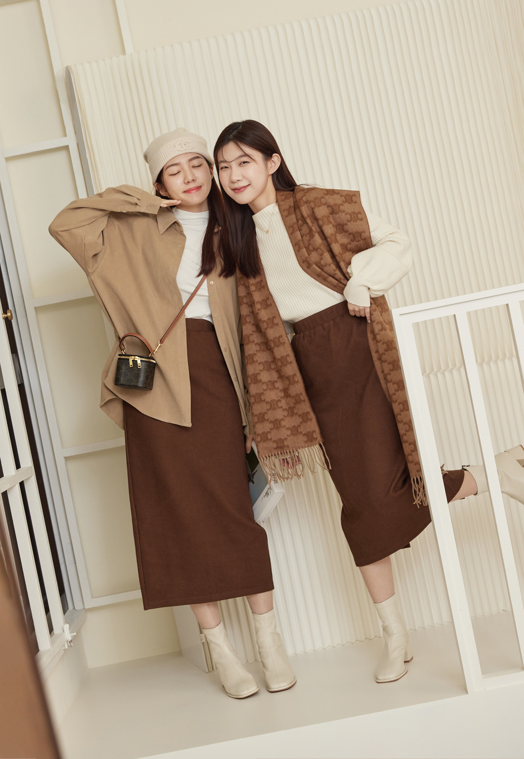 『最後現貨』guten made/胯寬必收！ 極度舒適收小腹燈芯絨長裙-咖