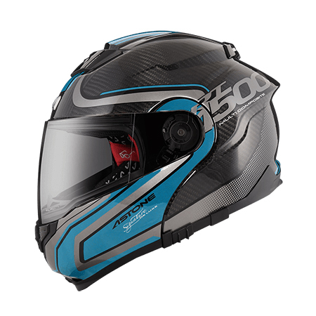 ASTONE RT1500 AI7 透明碳纖/藍｜astone helmet 安全帽 可掀式 汽水帽