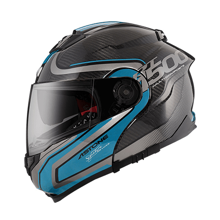 ASTONE RT1500 AI7 透明碳纖/藍｜astone helmet 安全帽 可掀式 汽水帽