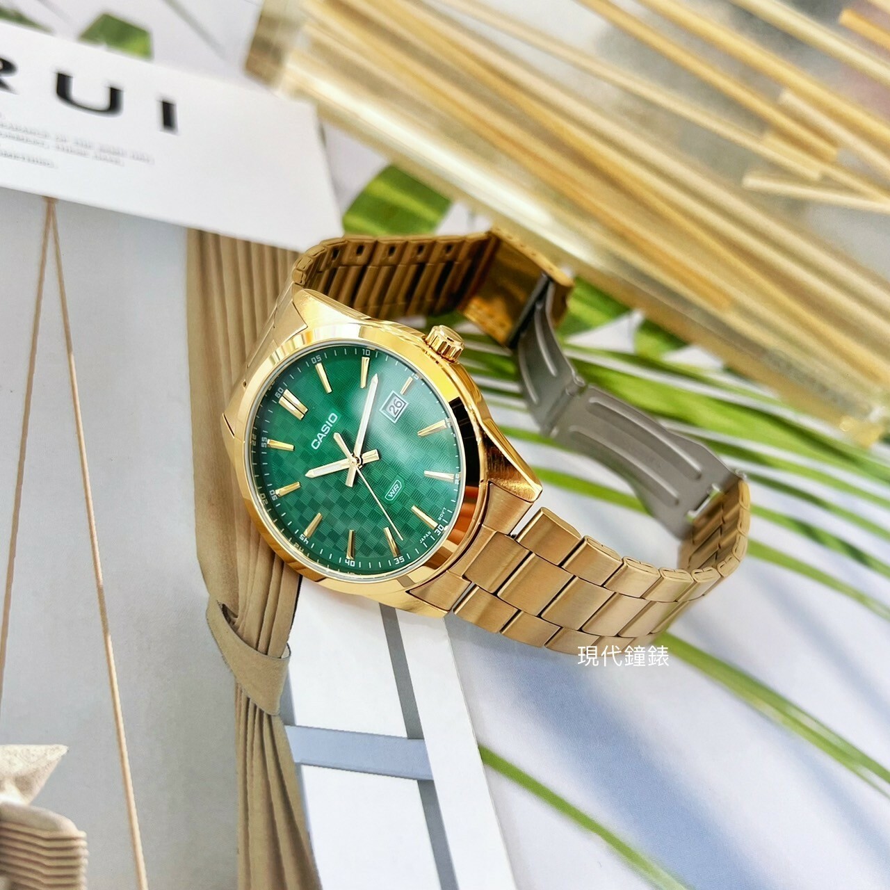 【CASIO 卡西歐】潮流格紋不鏽鋼腕錶MTP-VD03G-3A 41mm 現代鐘錶