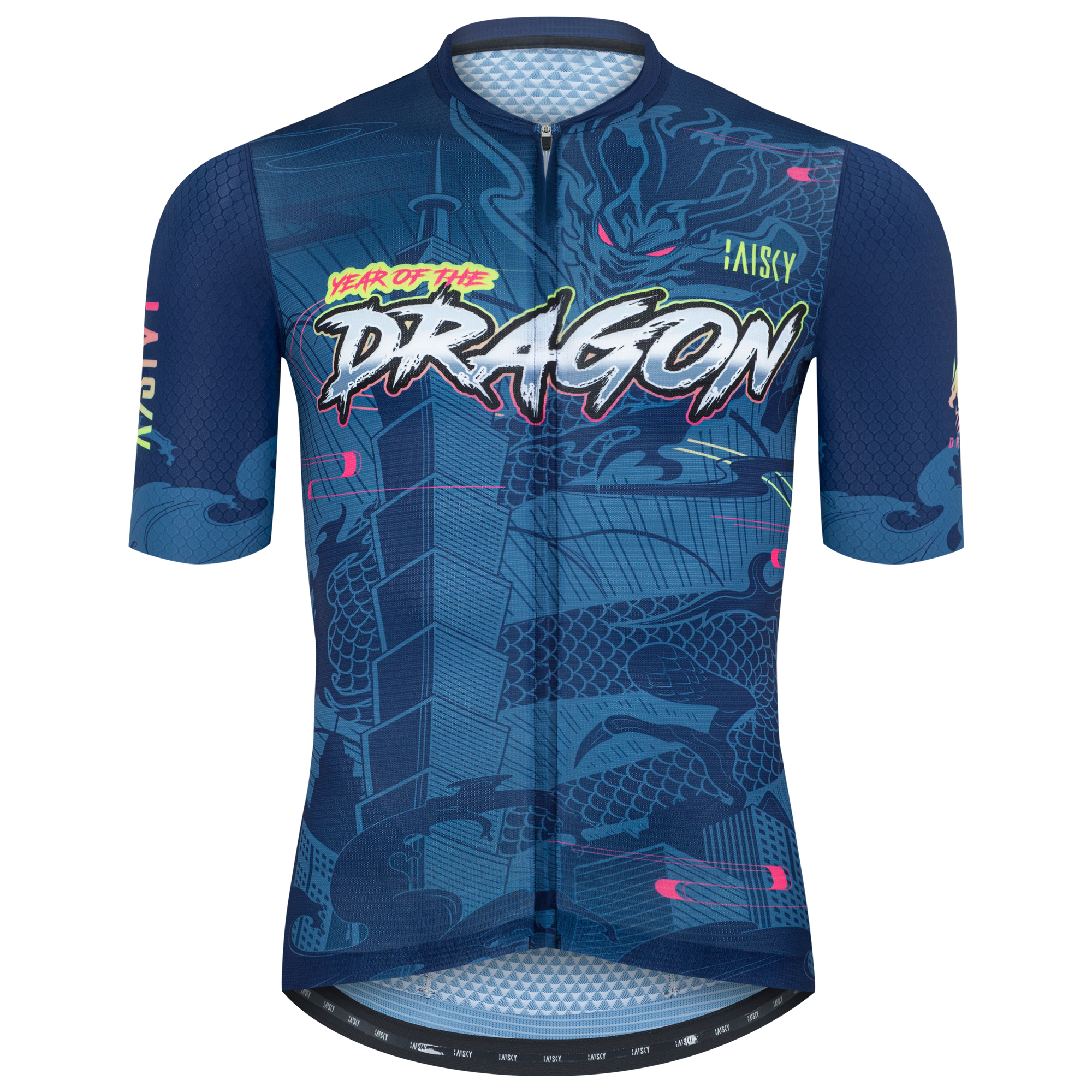 男款空力短車衣 昇龍 藍