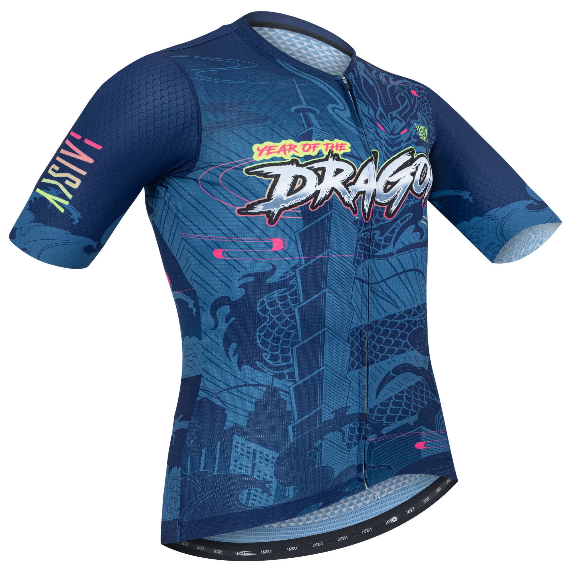 男款空力短車衣 昇龍 藍