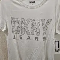 [S] DKNY SHORT SLEEVE STUD LOGO TEE,WHITE, E3DHUDNA-WHT (SD758)