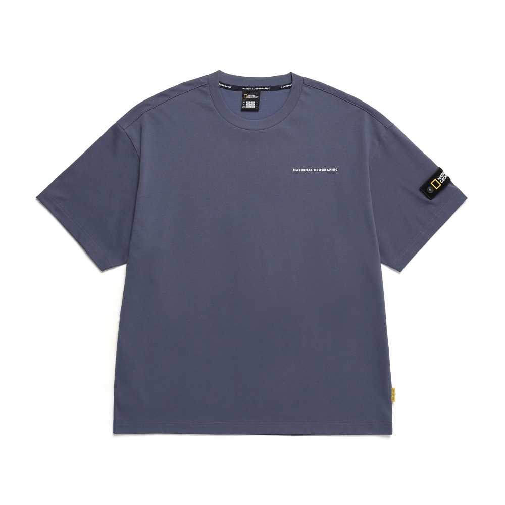 Unisex LOGO Patch Short Sleeve Tee - DUSTY NAVY