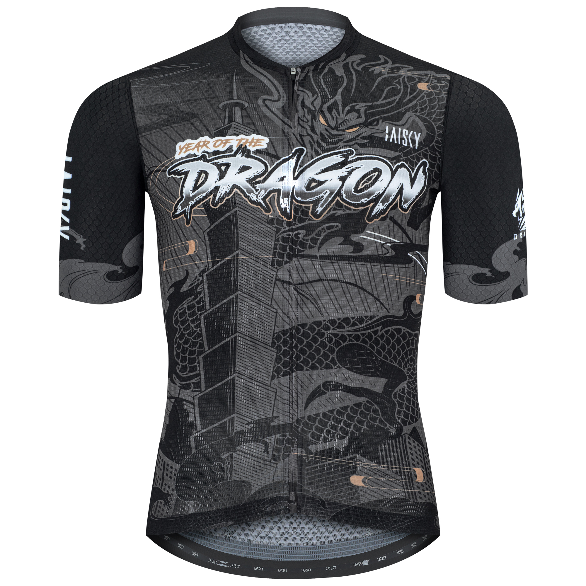 男款空力短車衣 昇龍 黑