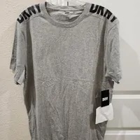 [S] DKNY MEN'S SHOULDER LOGO T-SHIRT,LIGHT HEATHER GREY, M1312008-UXA [FINAL SALE] (SD766)