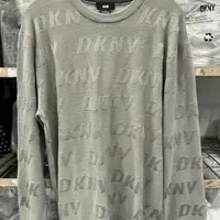 [S] DKNY LONG SLEEVE ALLOVER LOGO CREW,ALLOY, M3301011-ALO (SD767)