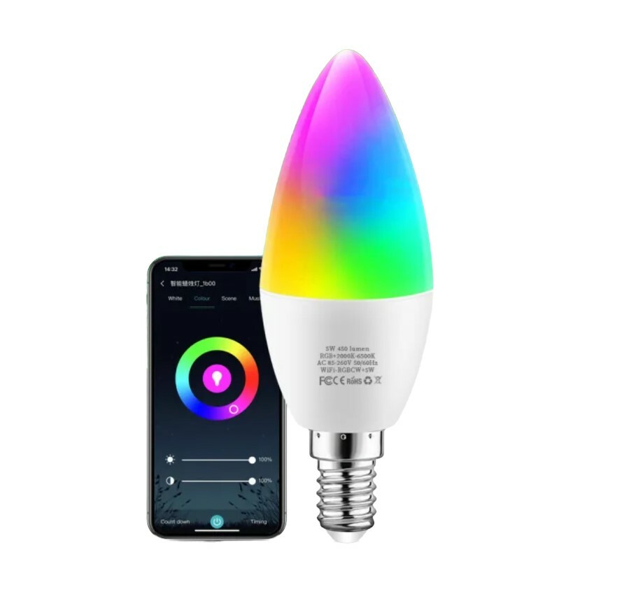 智能蠟燭燈 Apple HomeKit E12-14尖泡 [可調光2700K-6500K]