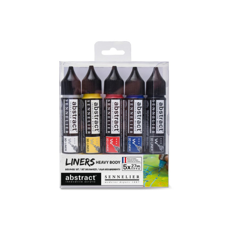 法國 SENNELIER 申內利爾 Abstract 3D壓克力線筆27ml 5色套組