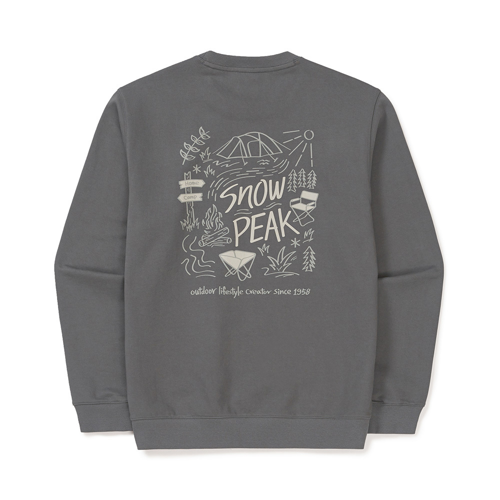【現貨零碼折扣】snow peak picnic graphic sweatshirts  戶外野餐大學Ｔ S24SUFHT52