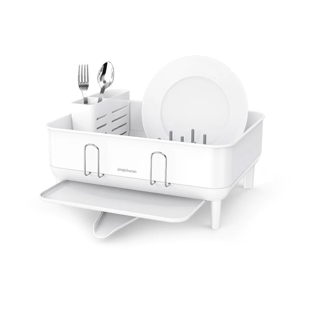 美國品牌SIMPLEHUMAN 39.4 x 38 x 19cm不銹鋼碗碟架-白色 -KT1208DC