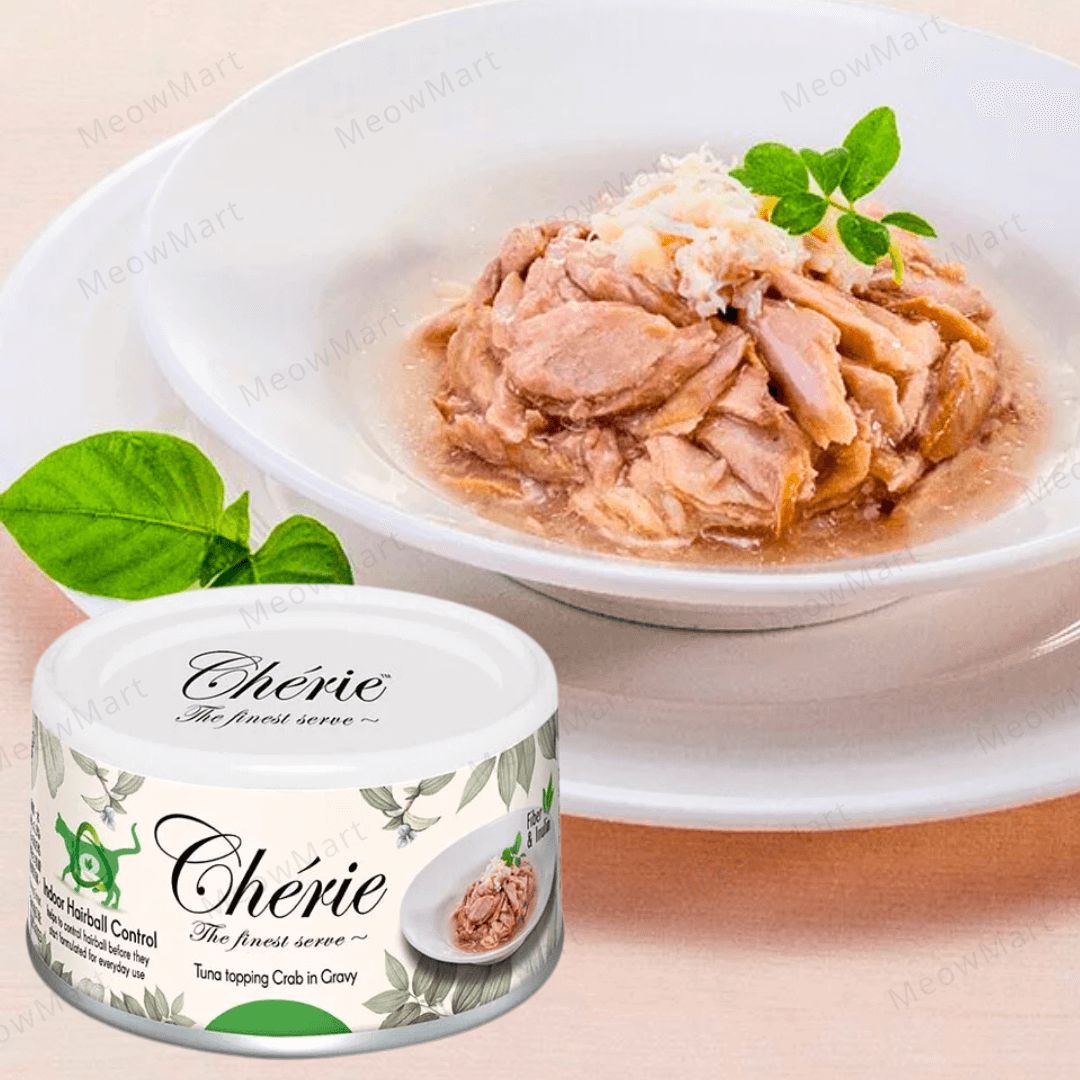 Cherie 法麗 - 微湯汁高纖排毛貓罐 (吞拿魚+蟹肉) 80g