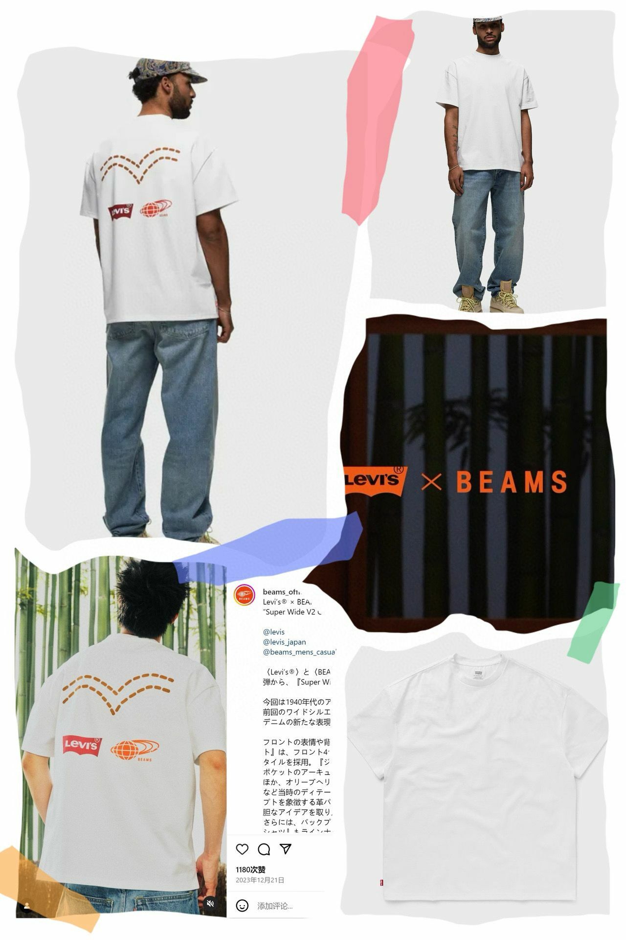 🆕🆕2024春季新款聯名✨🇯🇵日版Levi's ✖️BEAMS 印花短袖Tee-2400187