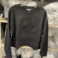 [S] DKNY BIG LOGO PRINT LONG SLEEVE SWEATSHIRT,BLACK, B33615119-BLK (SD789)