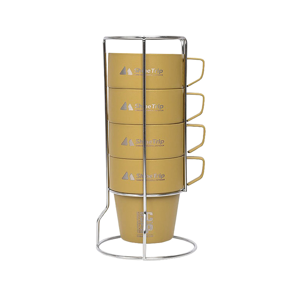 山趣ShineTrip 304不銹鋼杯4件組 沙色