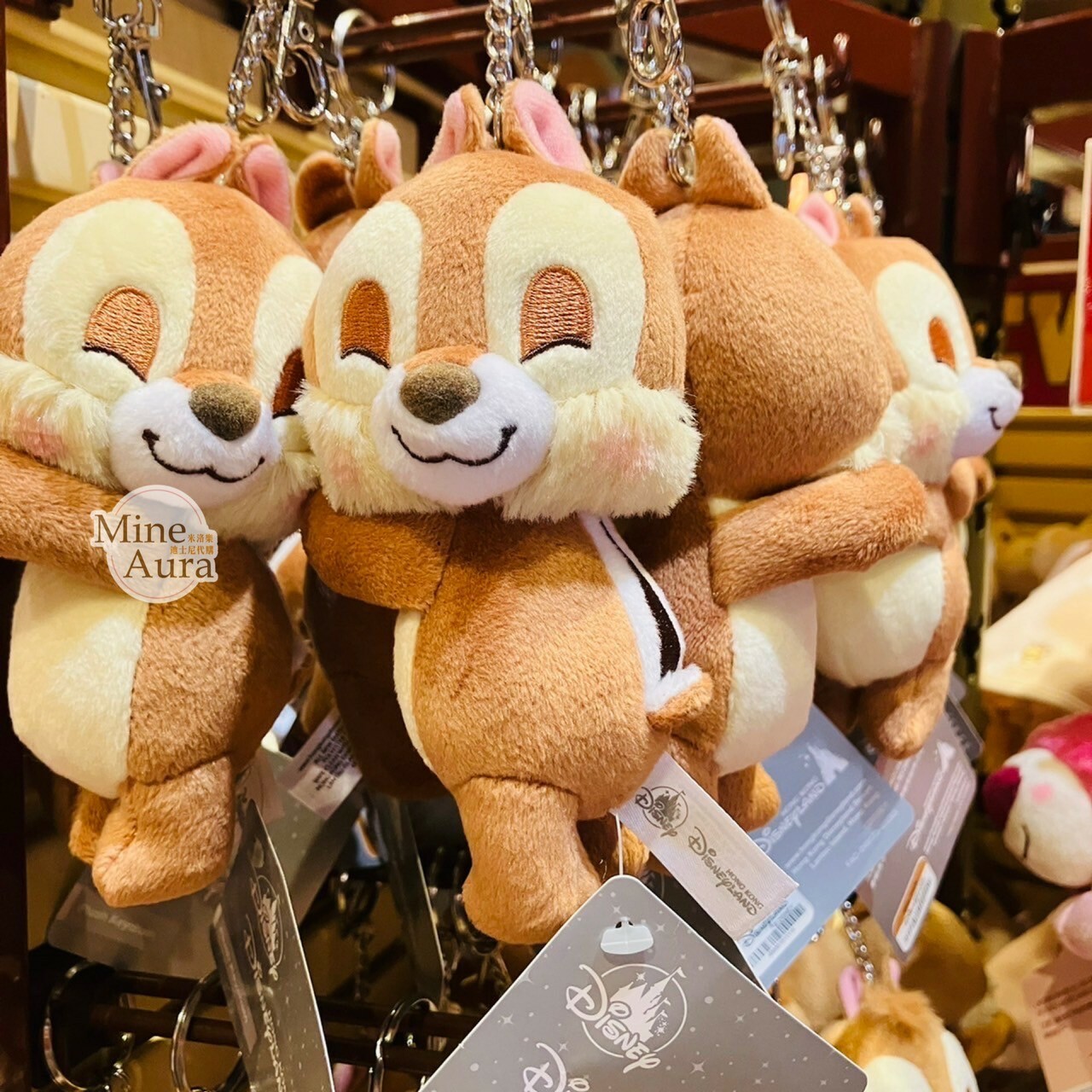 黑鼻 奇奇 Chip 笑臉 笑顏 笑咪咪 絨毛 鑰匙圈 吊飾 奇奇蒂蒂 Chip 'n Dale -香港迪士尼樂園