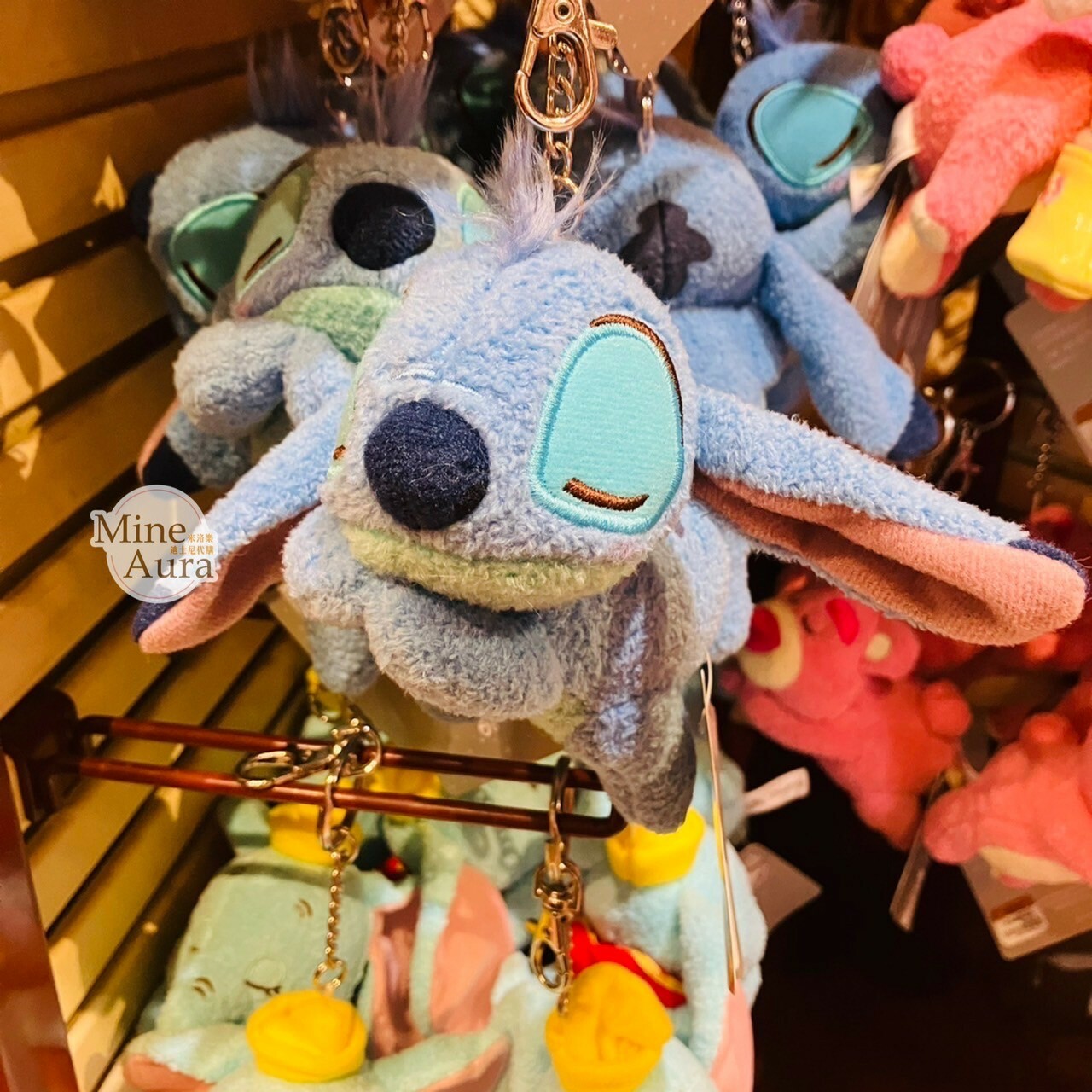 史迪奇 Stitch 趴趴睡顏 睡姿 趴姿 絨毛 鑰匙圈 吊飾 星際寶貝 Lilo & Stitch -香港迪士尼樂園