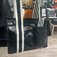 [S] DKNY KZH33826 PROSPECT COATED CANVAS MEDIUM TOTE,BLACK, 755404322189 (SD809)