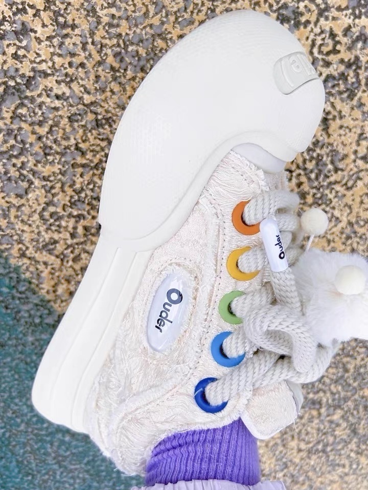 Ouder (Smile) 開口笑 圓頭厚底 麂皮 毛面 彩孔 低筒 帆布鞋 新銳設計師品牌