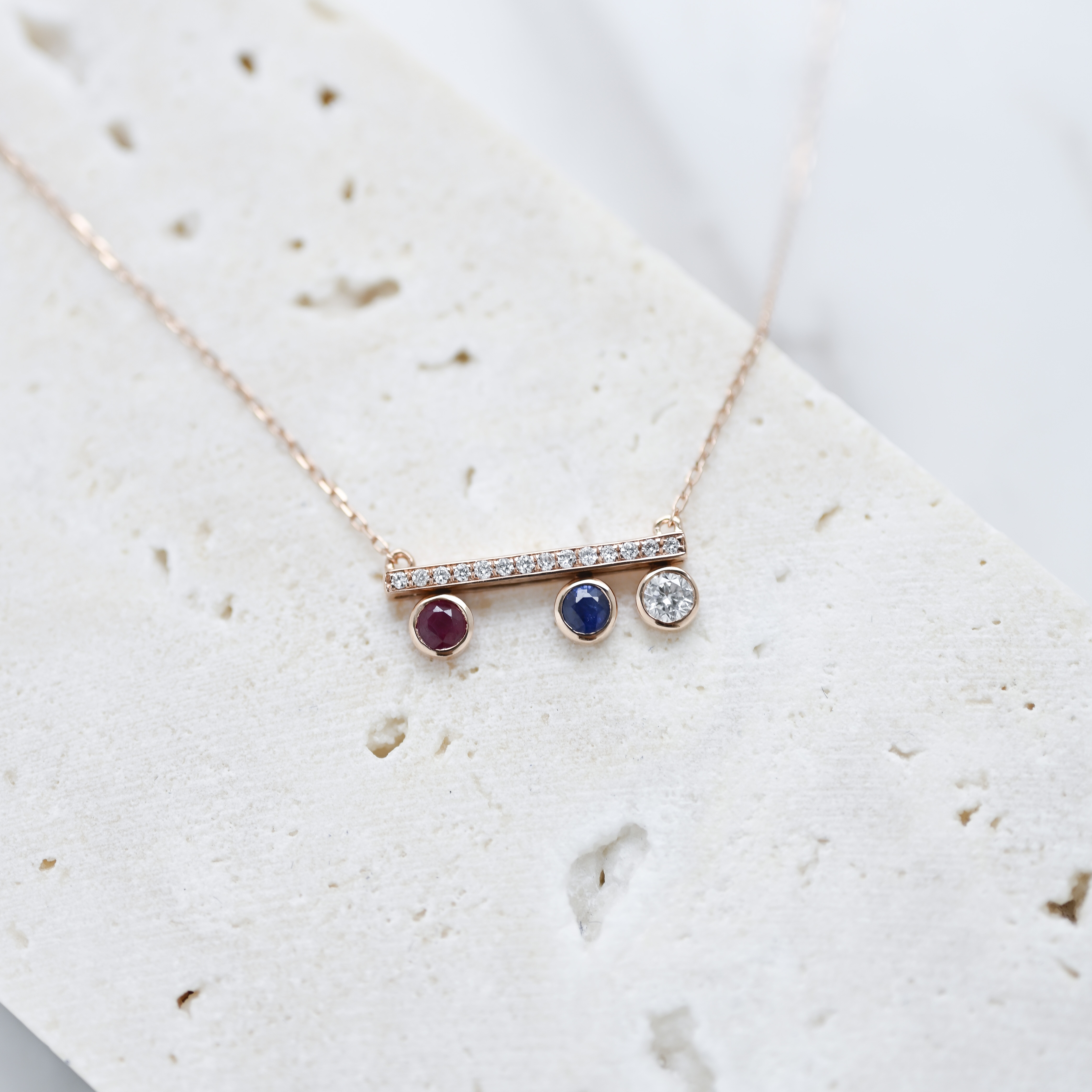 18K Bilancia Diamond & Sapphire Necklace
