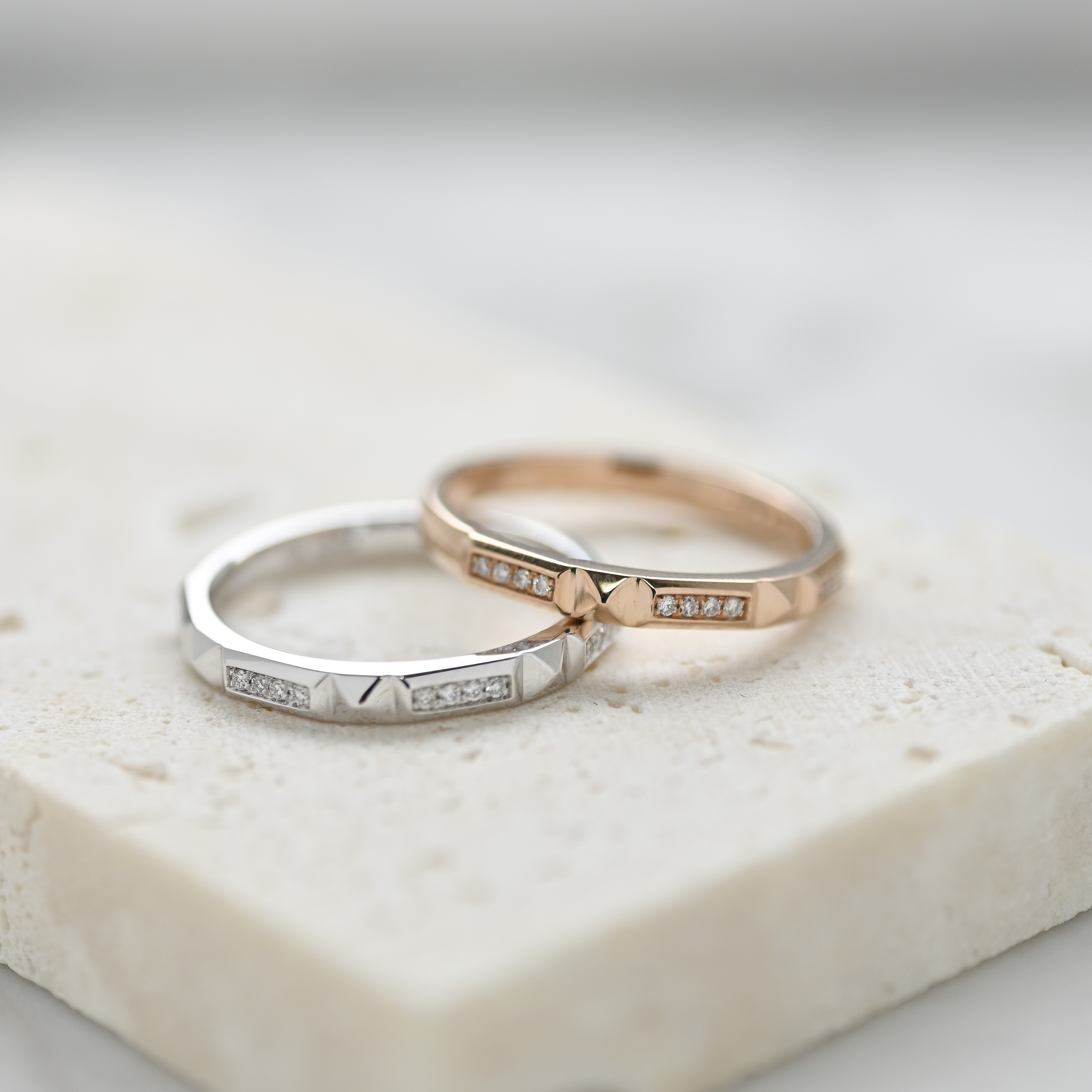 18K Choco Bar Diamond Ring