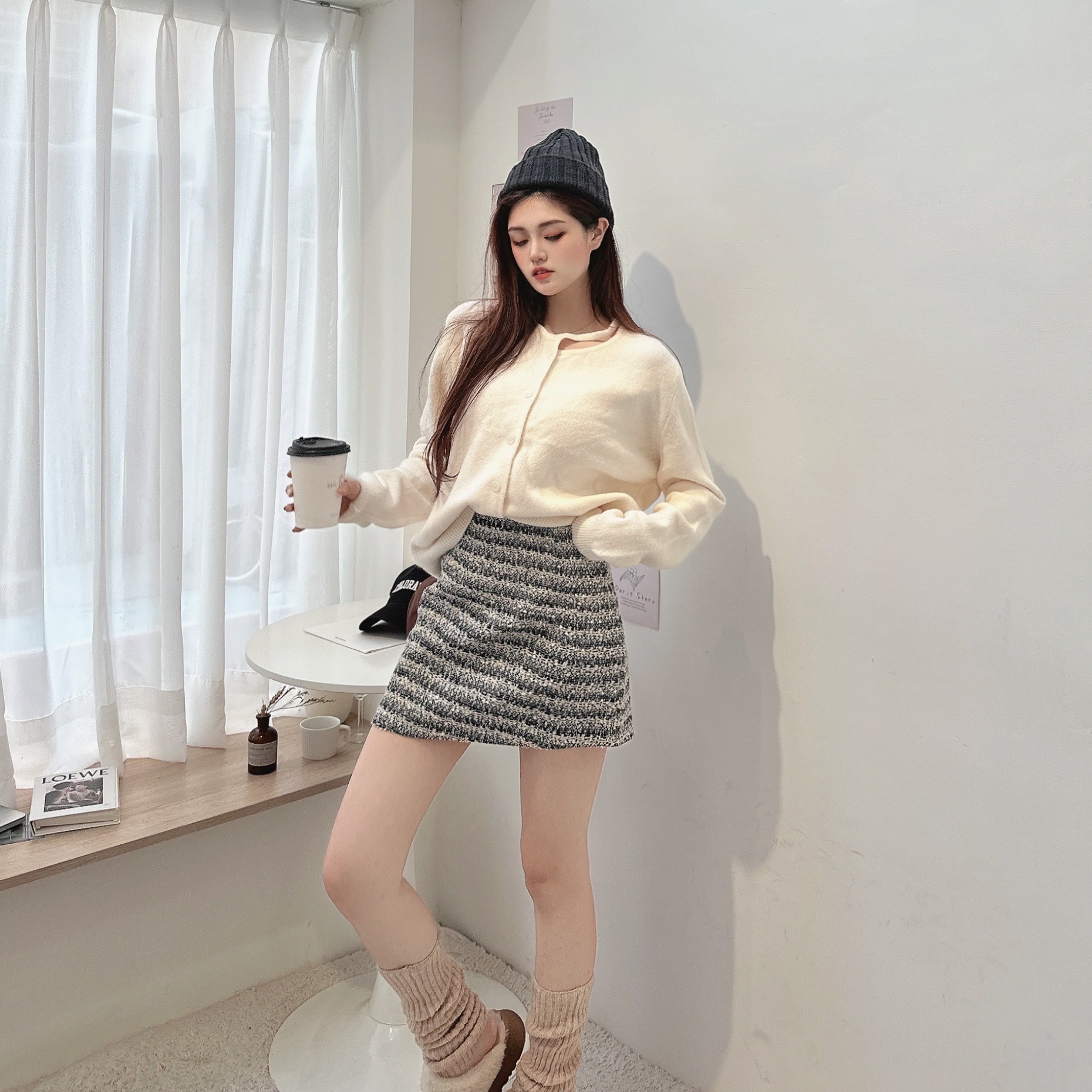 造型領口開衫毛衣/二色