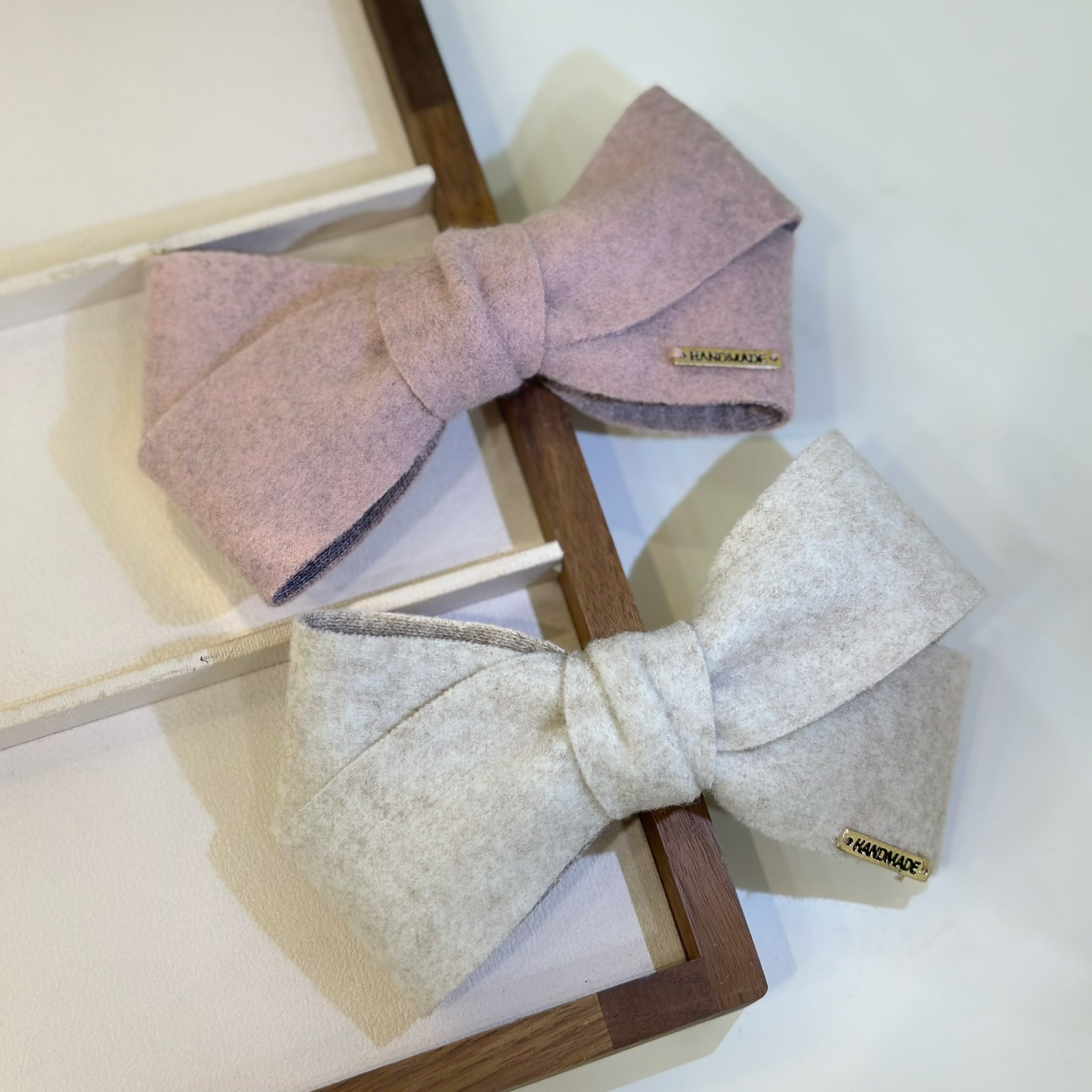 棉麻金標蝴蝶結