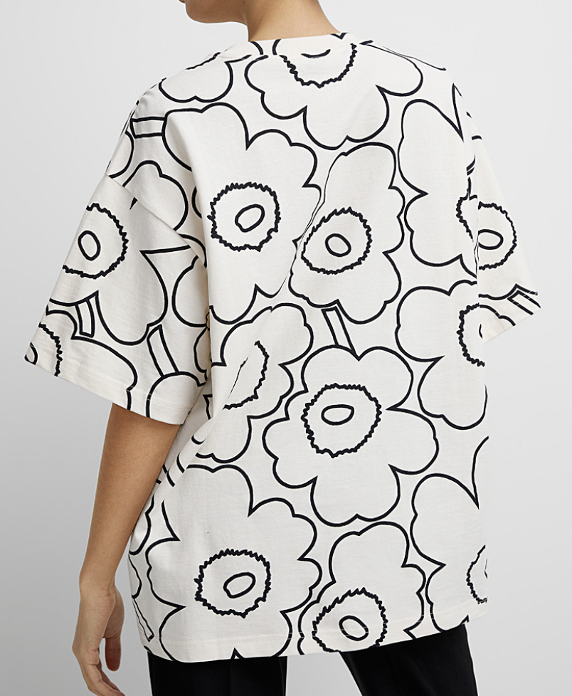 代購現貨 | Marimekko 黑線通花unikko 短袖 Tshirt| Nopeus Pieni Piirto Unikko T-shirt